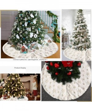 Christmas Tree Skirt-48 inches Large White Luxury Faux Fur Tree Skirt Christmas Decorations Holiday Thick Plush Tree Xmas Orn...