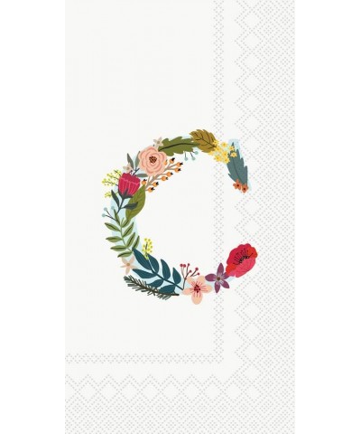 Guest Towel Buffet Paper Napkins- 8.5 x 4.5-Inches- Floral Monogram C - Floral Monogram C - CV18SCD5S6Z $7.08 Tableware