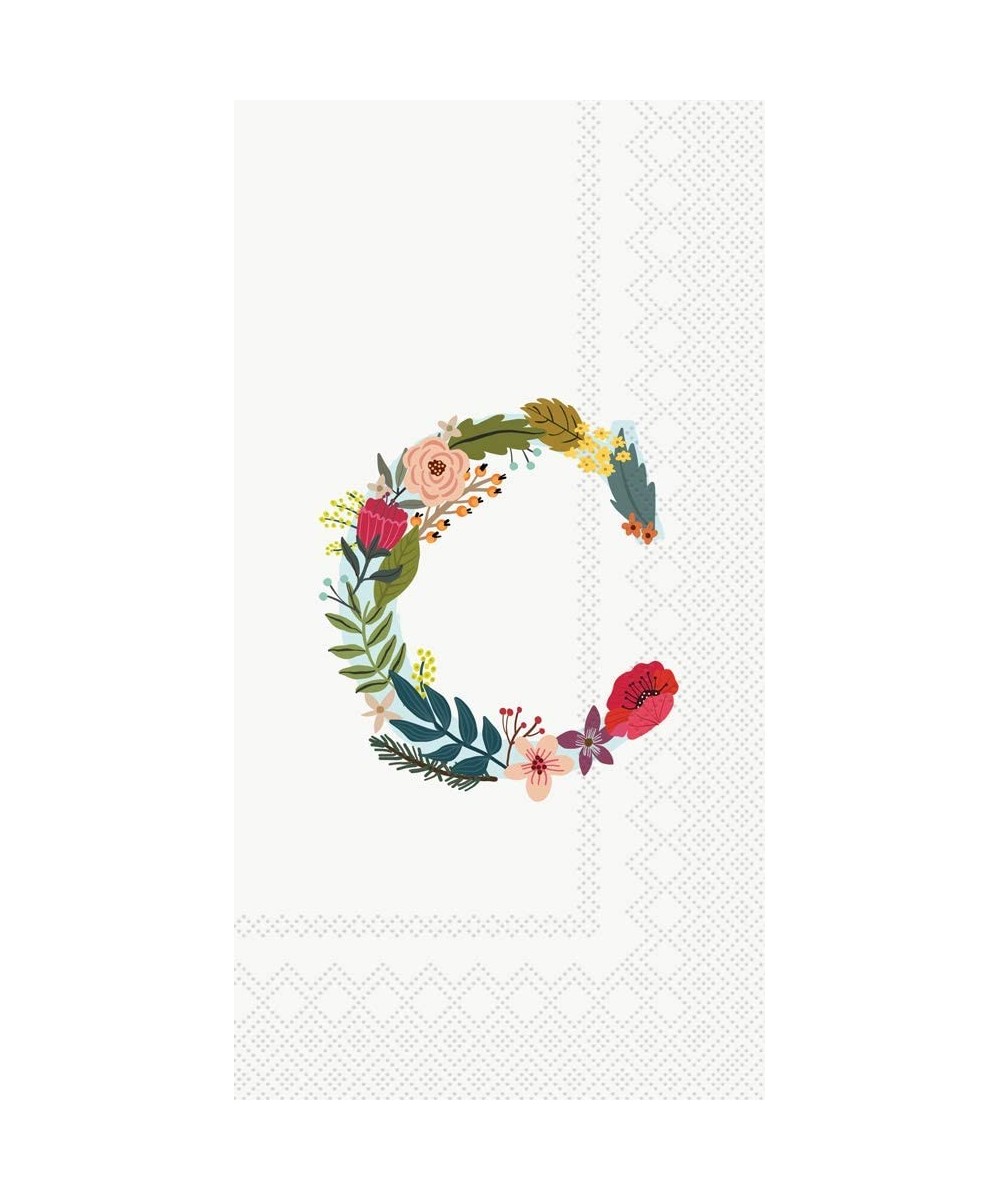 Guest Towel Buffet Paper Napkins- 8.5 x 4.5-Inches- Floral Monogram C - Floral Monogram C - CV18SCD5S6Z $7.08 Tableware