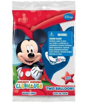 Officially Licensed Disney 15-Inch Shaped Latex Balloons- Mickey Mouse Ears Assorted Colors- 2-Count - Mickey Mouse Ears Asso...