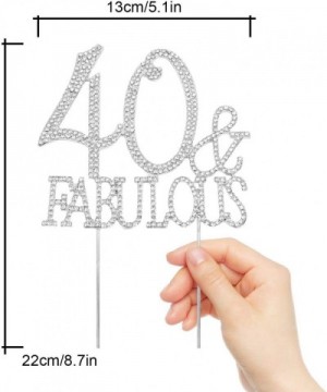 Bling Crystal Fabulous and 40 Birthday Cake Topper - Best Keepsake - 40th Party Decorations Silver - 40-fabulous-silver - CH1...