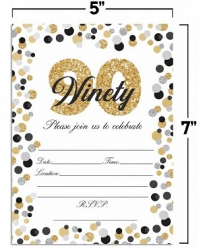 Confetti Polka Dot 90th Birthday Party Invitations- 20 5"x7" Fill In Cards with Twenty White Envelopes by AmandaCreation - CK...