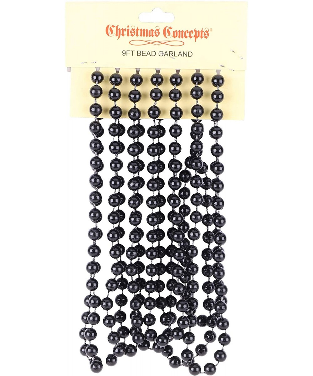 9ft Christmas Bead Chain - Christmas Bead Garlands - Christmas Decorations (Black) - Black - CF18Y3868HW $11.16 Garlands