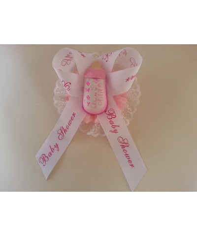 Welcome Baby Shower Mom To Be It's a Girl Sash Pink Bottle Ribbon and Corsage - CM12NT2AHT6 $15.70 Invitations