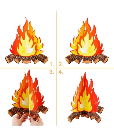 12 Inch Tall Artificial Fire Fake Flame Paper 3D Decorative Cardboard Campfire Centerpiece Flame Torch for Campfire Party Dec...