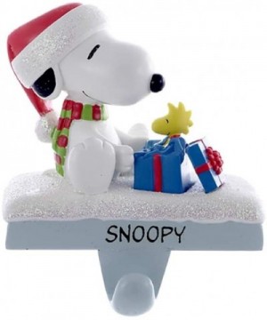 Snoopy and Woodstock Stocking Holder- 4.6-Inch - CK11JP3T713 $18.12 Stockings & Holders