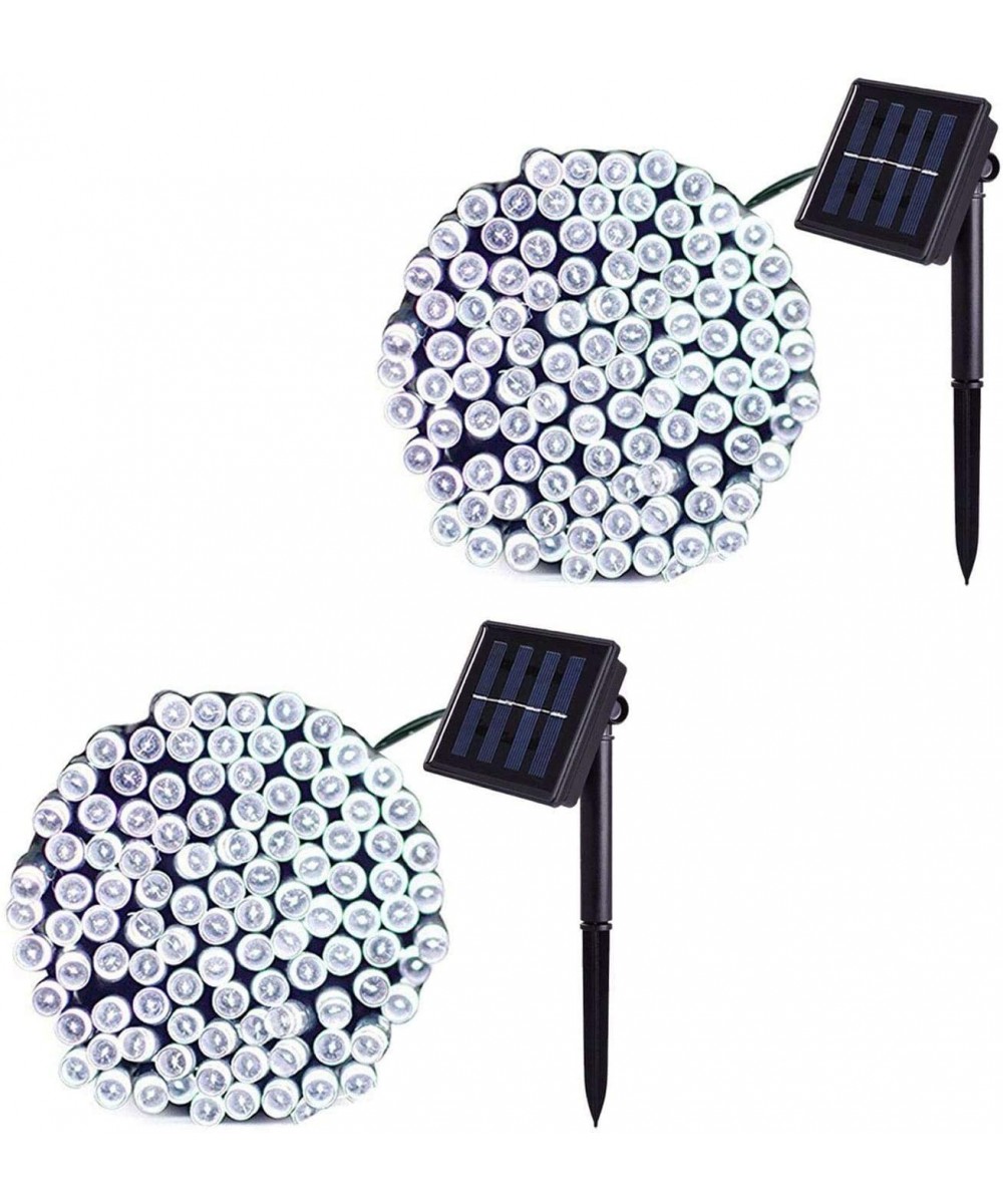 [2-Pack]72Ft White Color Solar Lights String 200LEDs Lighting Strand 8 Modes Solar Powered Garden Outdoor & Indoor Decorative...