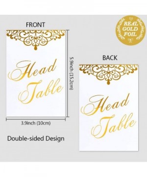 Gold Wedding Table Numbers 1-25 & Head Table Card- Double Sided Gold Foil Calligraphy Design Table Numbers for Wedding Recept...