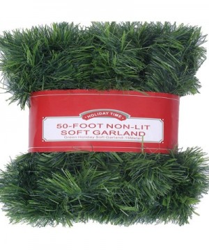 50 FT Non-Lit Classic Christmas Garlands-Green Holiday Soft Garland-15Meter - Green - CU18W8YQ3HZ $14.29 Garlands