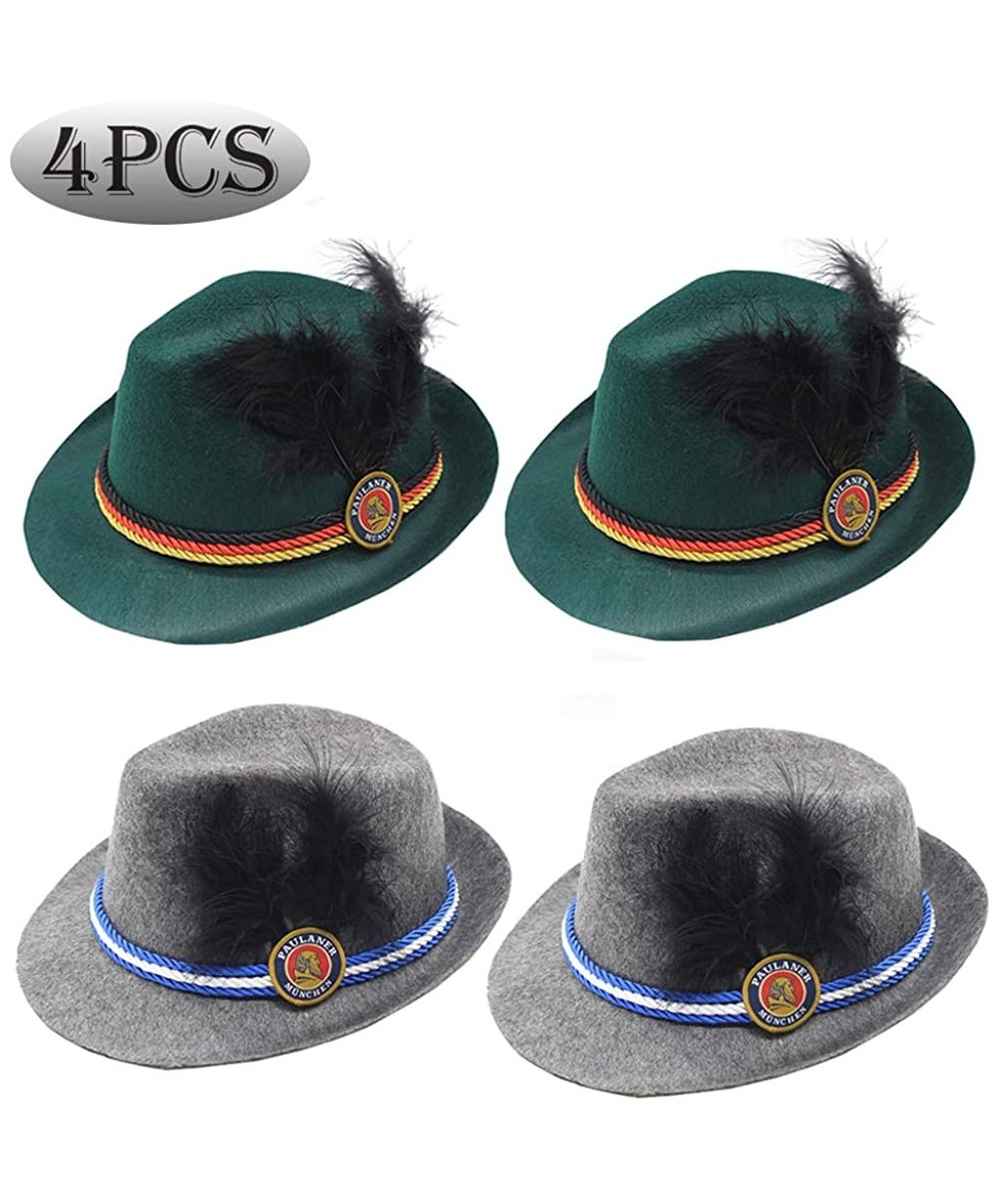 4Pcs Oktoberfest Hat Cap German Alpine Hats Bavarian Costume Accessories Role Play and Cosplay Halloween Party Favors - 4pcs ...