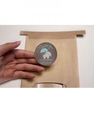 2 Inch Thank You Stickers Boy Baby Shower Favors Gray Elephant 60 Labels (Aqua) - Aqua - C2180ZDKW59 $5.61 Favors