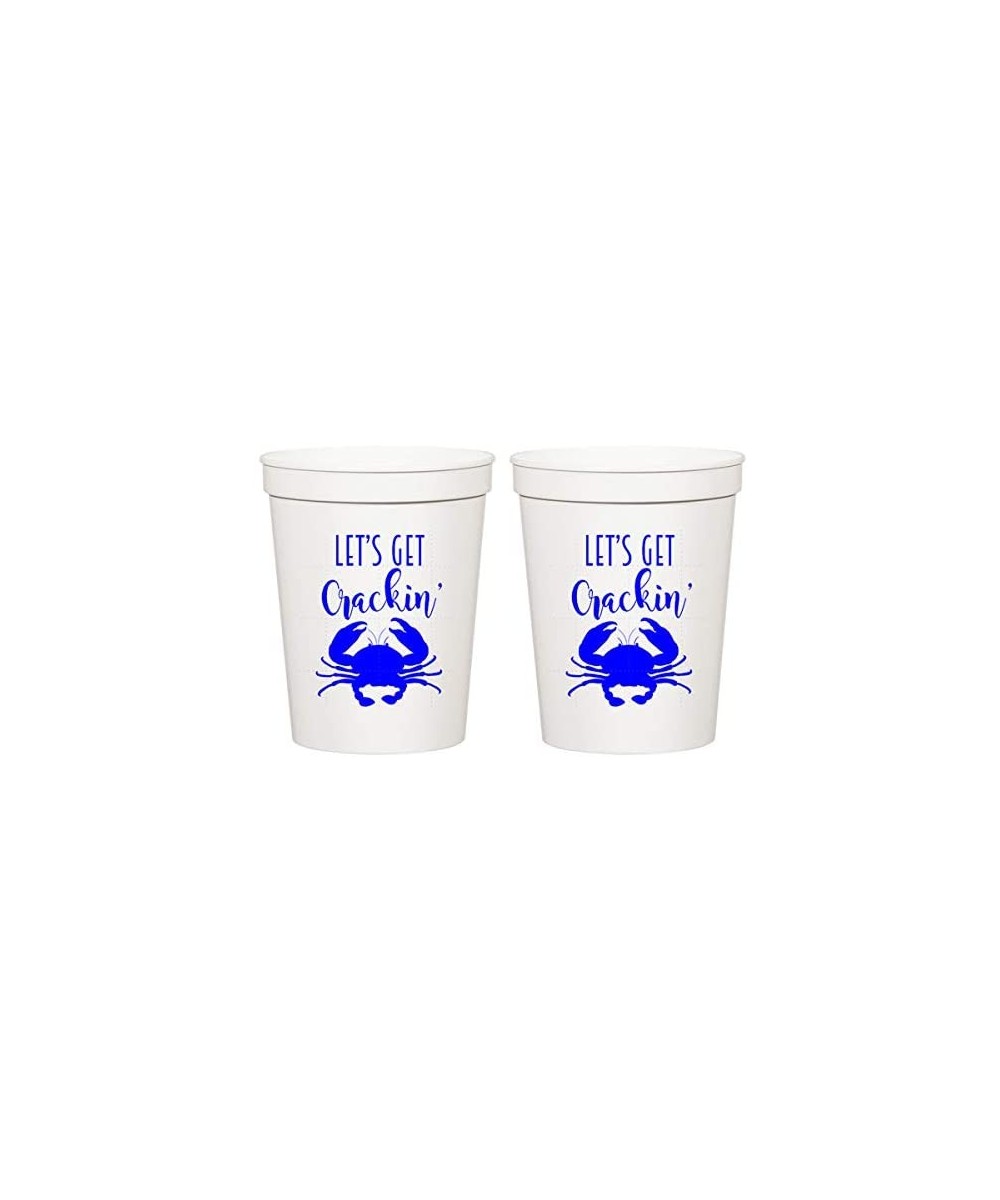 Blue Crab Let's Get Crackin White Plastic Stadium Cup (10 cups) - CE120185PK7 $11.32 Tableware