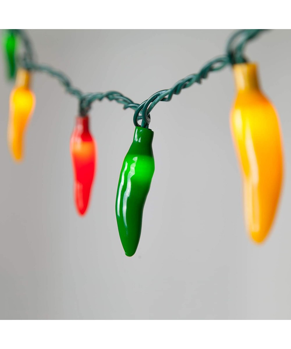 Chili Pepper Lights String- Chili String Lights - Red Chili Pepper Lights Set- Chili Lights (35 Lights- red- Yellow- and Gree...