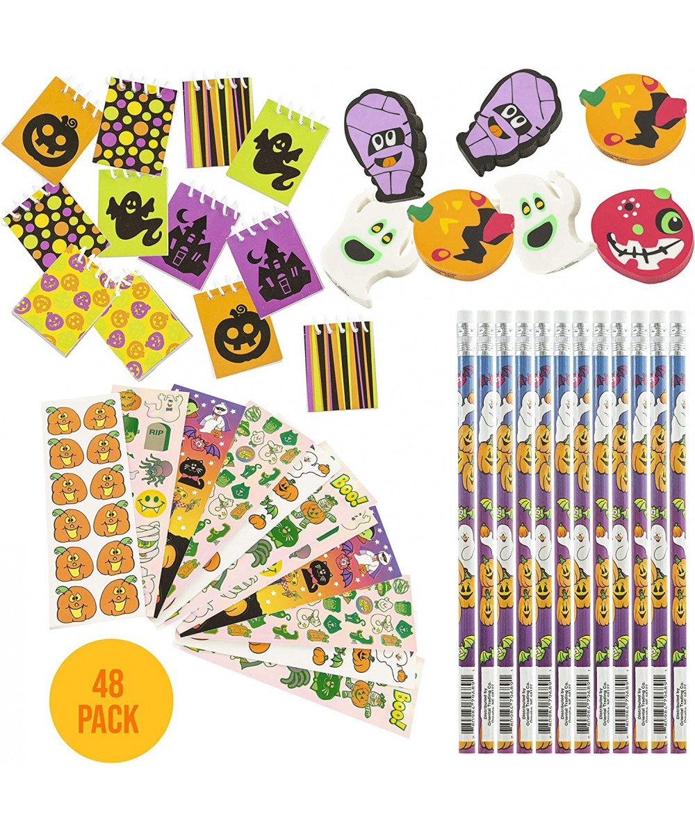 Halloween Stationary Party Favor Collection 48 Set - Holiday Themed Kids Trick Treat Prizes - Pencils - Mini Spiral Books - A...
