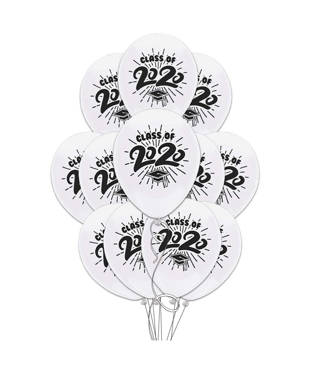 School Colors Graduation 11" Latex Balloons - Pack of 12 (2020- White) - White - CD1950OA27K $12.23 Balloons