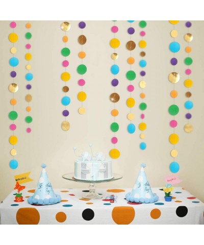 52Ft Colorful Circle Dots Paper Party Garland Streamers Bunting Banner Party Decorations for Home Decor Baby Shower Birthday ...