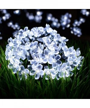 Solar Outdoor Christmas String Lights 21ft 50 LED Fairy Flower Blossom Decorative Light for Indoor Garden Patio Party Xmas Tr...