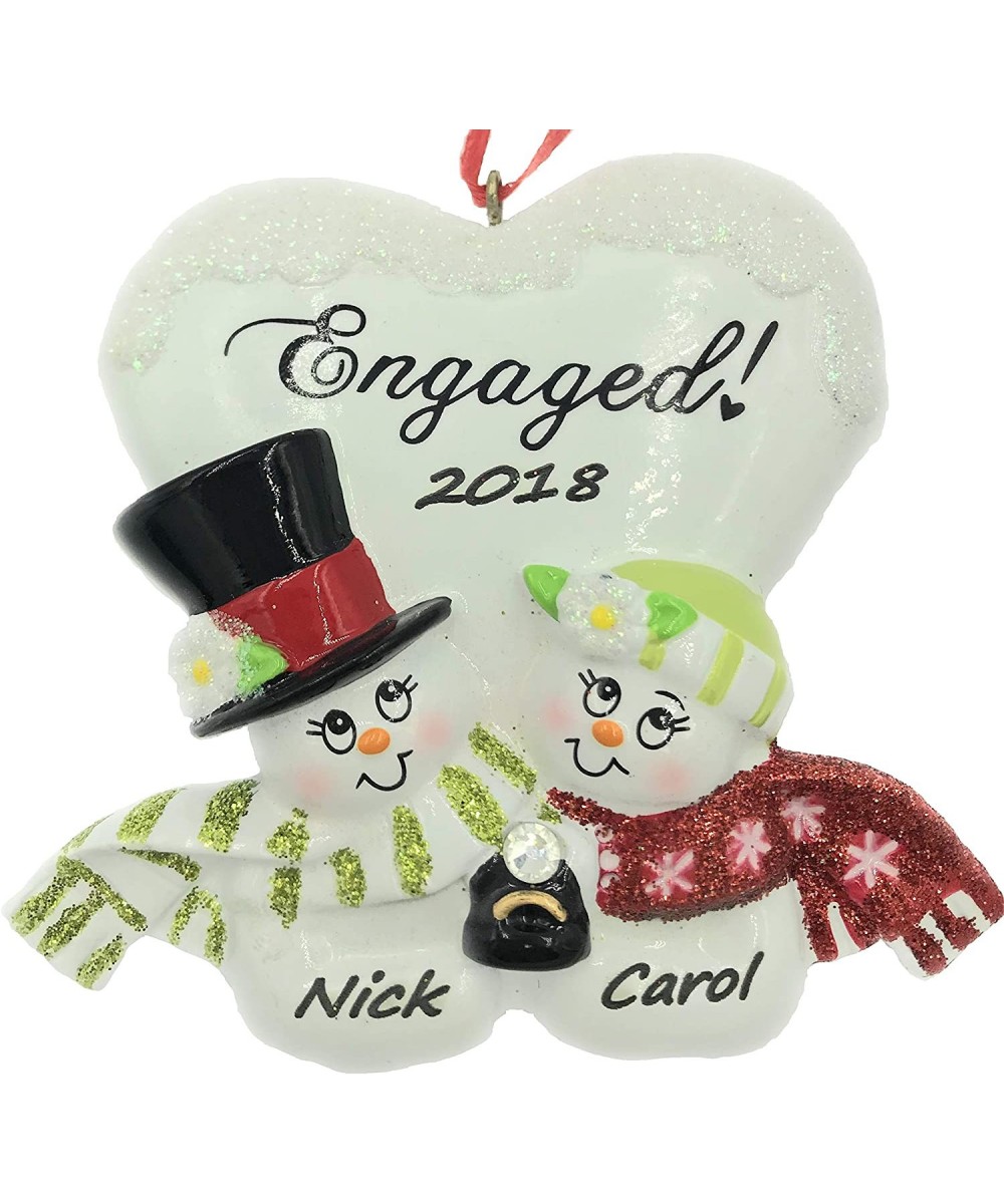 Personalized Snowman Engaged Couple Christmas Ornament 2020 Free Personalization - C2128DD8YTV $14.07 Ornaments