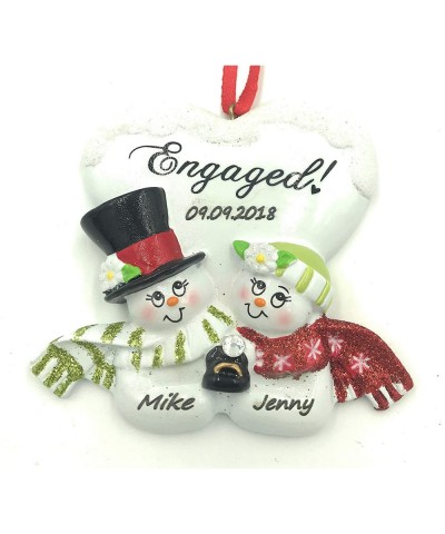 Personalized Snowman Engaged Couple Christmas Ornament 2020 Free Personalization - C2128DD8YTV $14.07 Ornaments