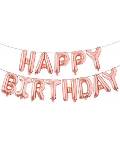 Happy Birthday Balloons- Aluminum Foil Banner Balloons for Birthday Party Decorations and Supplies (Rose Gold) - Rose Gold - ...