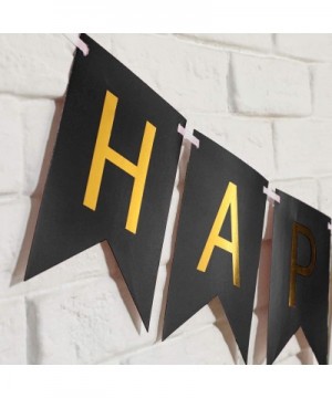 Black Happy Birthday Banner- Decorations for Birthday Party Party Decor and Event Decorations for Kids and Adults - Black - C...
