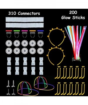 Glow Sticks-200 8" Glow Sticks 510PC Glow Party Supplies Favors Connectors for Glow Caps/Ear Rings/Finger Rings/Necklaces/Bra...
