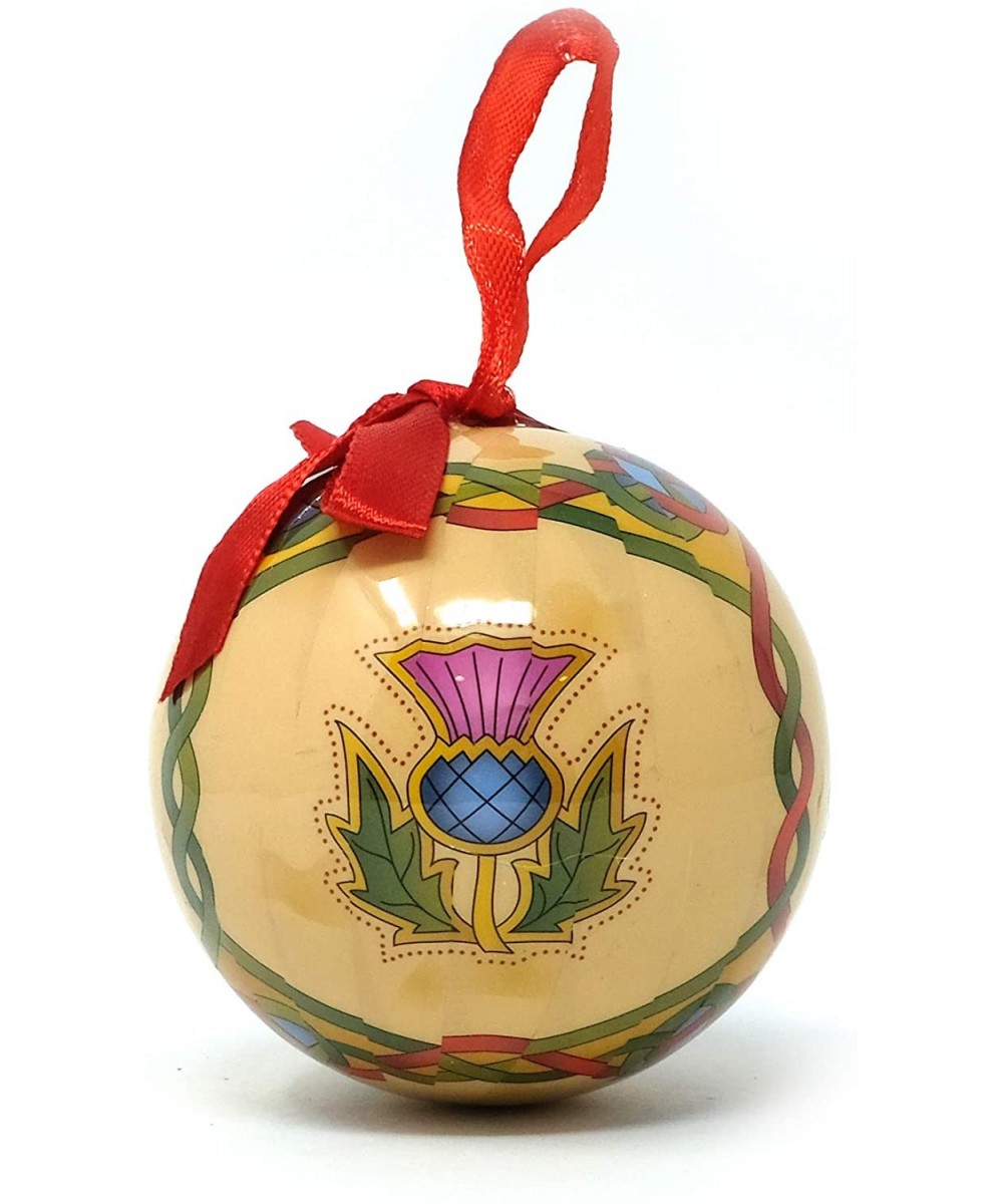 Scottish Bauble Thistle Handcrafted Decoupage Culture of Scotland Snow Globes Irish Christmas Decoration 7.5cm Round - C5197K...