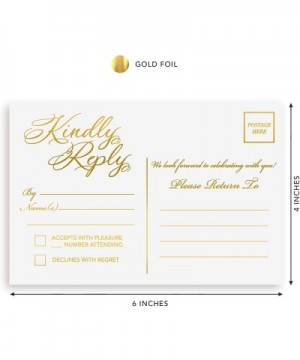 RSVP Postcards for Wedding Metallic Gold Ink 4"x6" Responde Cards- RSVP Reply- Wedding- Rehearsal- Birthday- Party Invitation...