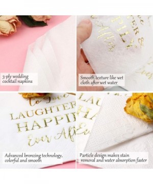 100 Pcs Wedding Napkins Gold Love Laughter and Happily Ever After Bridal Shower Napkins 4.5 sq.in. - Gold - CY18W542CAS $12.6...