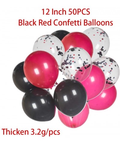 12 inch Black and Red Confetti Balloons Quality Red and Black Confetti Balloons Premium Latex Balloons Helium Balloons Party ...