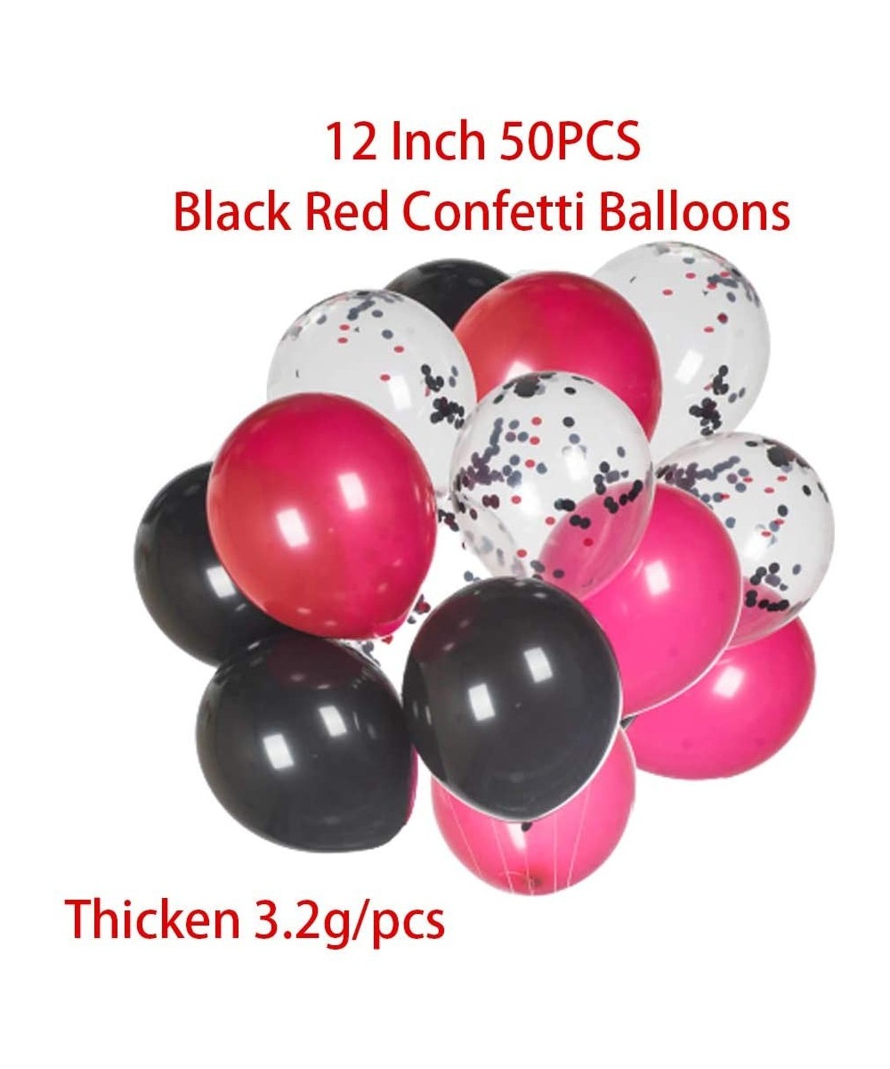 12 inch Black and Red Confetti Balloons Quality Red and Black Confetti Balloons Premium Latex Balloons Helium Balloons Party ...