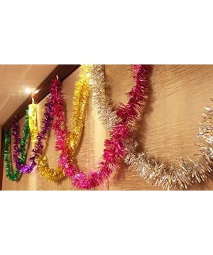Elegant Hanging Sparkly Tinsel Garland- 5 Pcs- Each 3 Inch W x 6 Feet L- Holiday Decoration (Red) - Red - CA12NZY2N44 $4.92 G...
