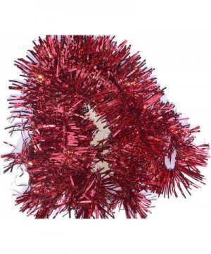 Elegant Hanging Sparkly Tinsel Garland- 5 Pcs- Each 3 Inch W x 6 Feet L- Holiday Decoration (Red) - Red - CA12NZY2N44 $4.92 G...