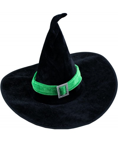 Witch Hat Halloween Green Velour Party Cosplay Fancy Dress Costumes Accessory - CS18DU0LI3A $5.95 Party Hats