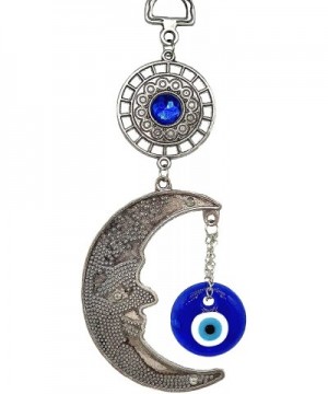 Blue Evil Eye with Moon Car Wall Hanging Amulet for Protection (with a Pouch)-057 - C511U6TSYBJ $4.76 Ornaments