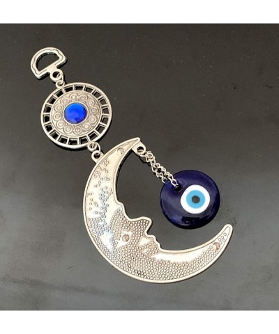 Blue Evil Eye with Moon Car Wall Hanging Amulet for Protection (with a Pouch)-057 - C511U6TSYBJ $4.76 Ornaments
