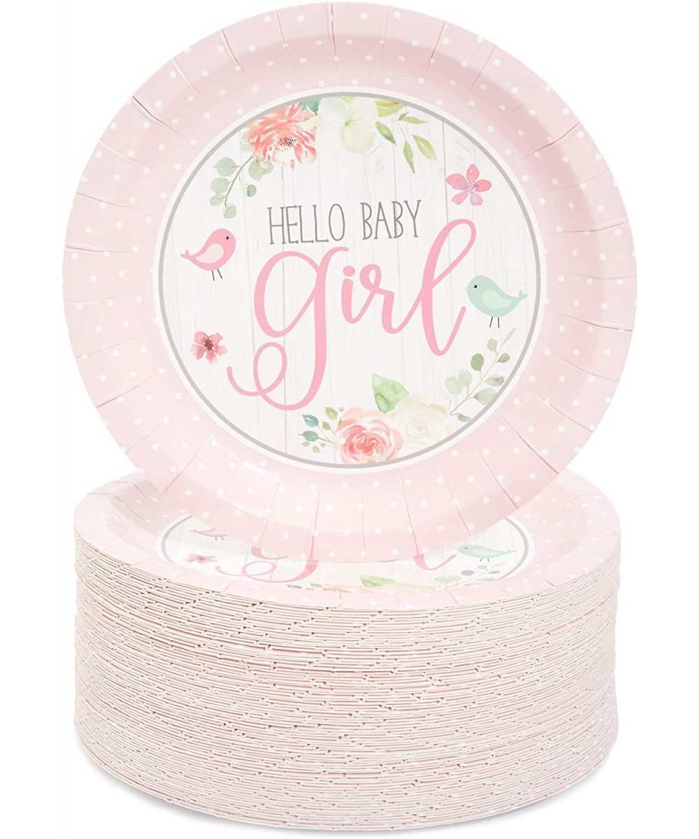 Hello Baby Girl Shower Party Paper Plates 7 inches for Cake Dessert (80 Pack) - C818U69AXO2 $8.66 Tableware