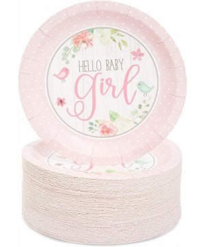 Hello Baby Girl Shower Party Paper Plates 7 inches for Cake Dessert (80 Pack) - C818U69AXO2 $8.66 Tableware