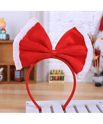 Hair Hoop Xmas Hair Accessory Headwear Colorful Bow Headband Christmas Holiday Party Supplies Gifts (Red C) - Red C - C918LHO...