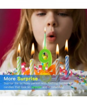Multicolor Flashing Number Candle Set- Color Changing LED Birthday Cake Topper with 4 Wax Candles (Number 1) - 1 - C4188TRU5U...