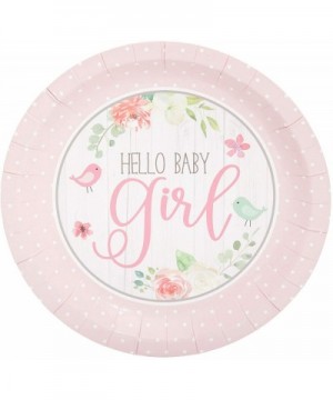 Hello Baby Girl Shower Party Paper Plates 7 inches for Cake Dessert (80 Pack) - C818U69AXO2 $8.66 Tableware