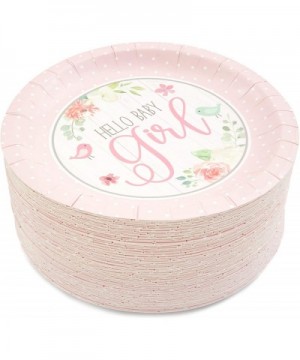 Hello Baby Girl Shower Party Paper Plates 7 inches for Cake Dessert (80 Pack) - C818U69AXO2 $8.66 Tableware