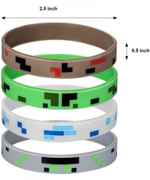 36 Pieces Pixelated Miner Crafting Style Character Wristband Bracelets Silicone Wristbands- Pixelated Theme Bracelet Designs ...