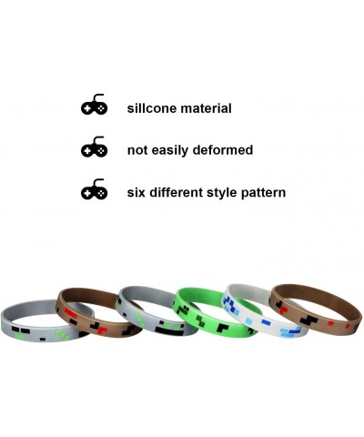 36 Pieces Pixelated Miner Crafting Style Character Wristband Bracelets Silicone Wristbands- Pixelated Theme Bracelet Designs ...