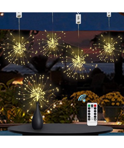 2 Pack Firework Lights Led Starburst Lights 8 Modes Battery Operated Fairy with Remote-Wedding Christmas Decoration Hanging f...