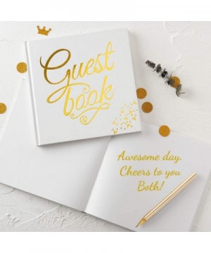Polaroid Wedding Guest Book 8.5" Square Event Guest Registry Books- White Cover- Gold Foil Stamping- Blank White Pages - Gold...