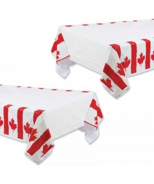 Canadian Party Supplies - Canada Day Waving Flag Plastic Table Cover- 54" x 96" (2 Pack) - Canada Day Waving Flag Plastic Tab...