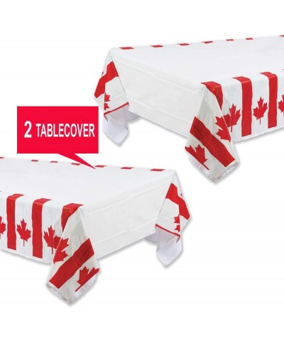 Canadian Party Supplies - Canada Day Waving Flag Plastic Table Cover- 54" x 96" (2 Pack) - Canada Day Waving Flag Plastic Tab...