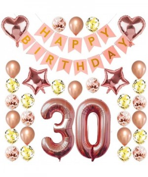 30th Birthday Decorations- Rose Gold 30 Party Decorations Kit 30th Birthday Banner 30th Number Balloons for Sweet 30th Annive...