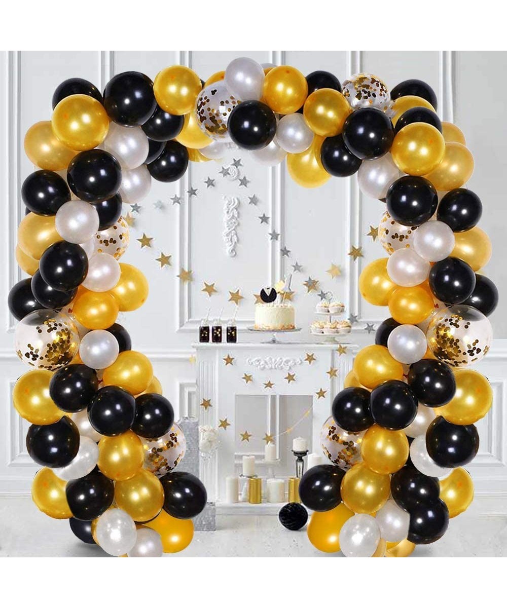 Balloon Garland Kit White & Black & Gold 110 Pcs Latex Balloons Arch Garland Pack for Bridal Shower Birthday Party Anniversar...
